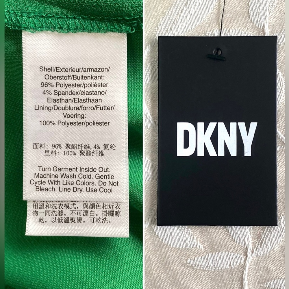 🆕 DKNY Dress Womens size 10 Green Short Tulip Sleeve Professional Business NWT - Picture 9 of 10